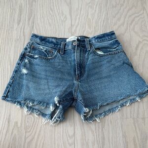 Abercrombie & Fitch Blue Distressed Jean Shorts